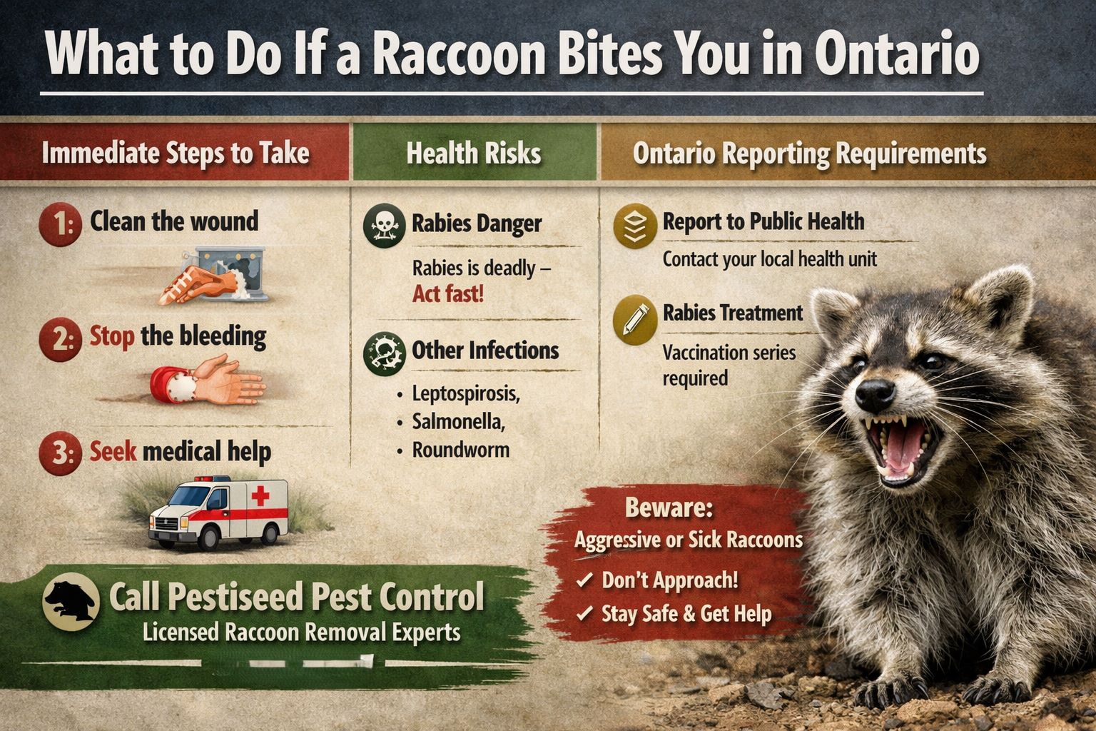 What to Do If a Raccoon Bites You in Ontario