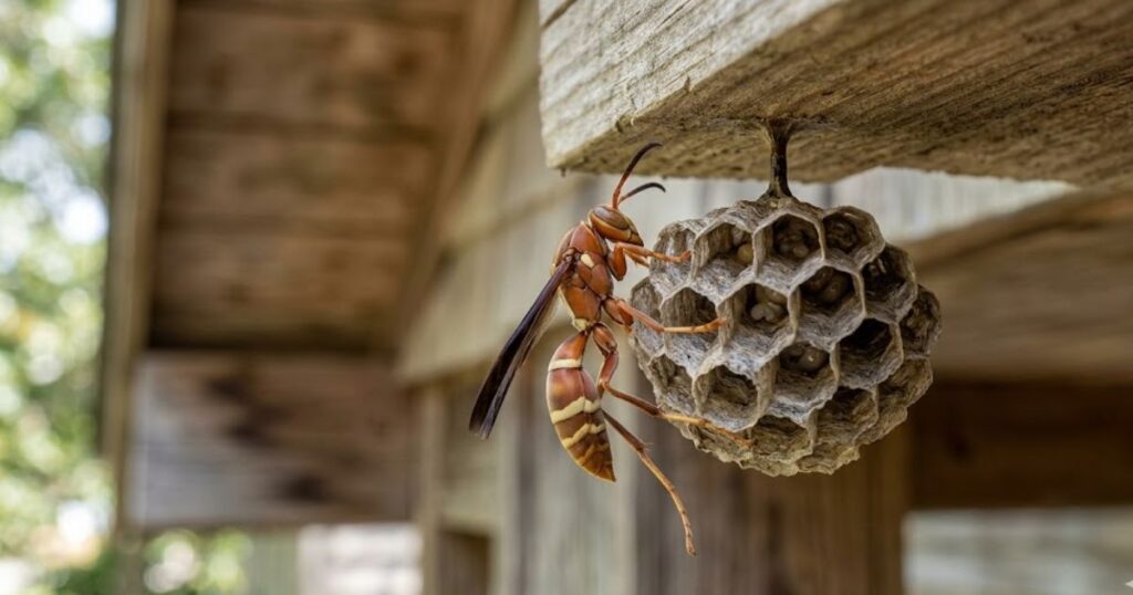 Paper Wasp Identification & Behaviour Ontario's Common Porch Wasp