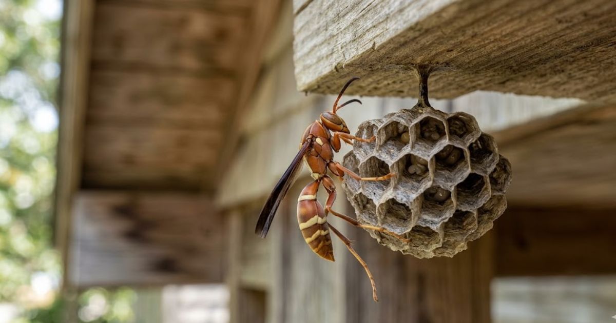 Paper Wasp Identification & Behaviour Ontario's Common Porch Wasp
