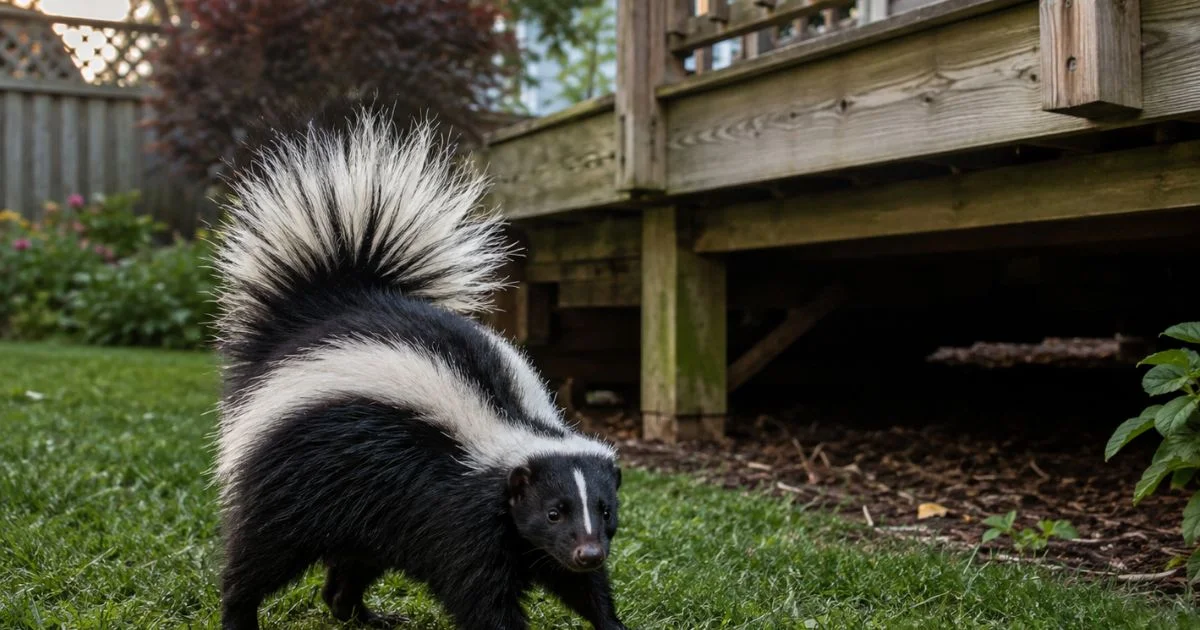 how far do skunks spray