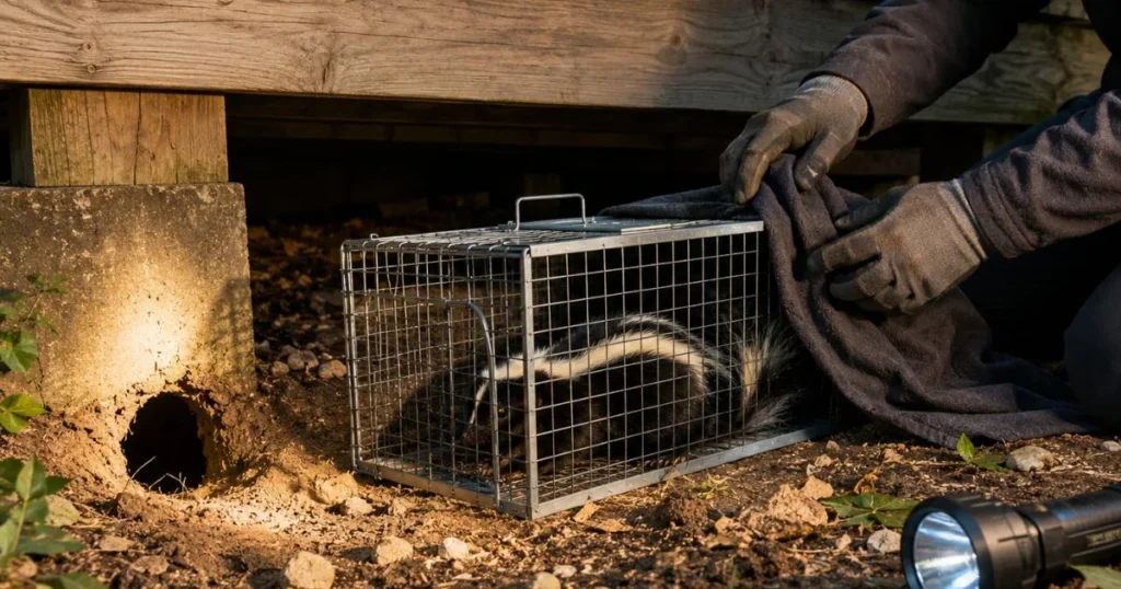 how to trap a skunk​