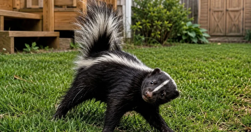 signs a skunk has rabies